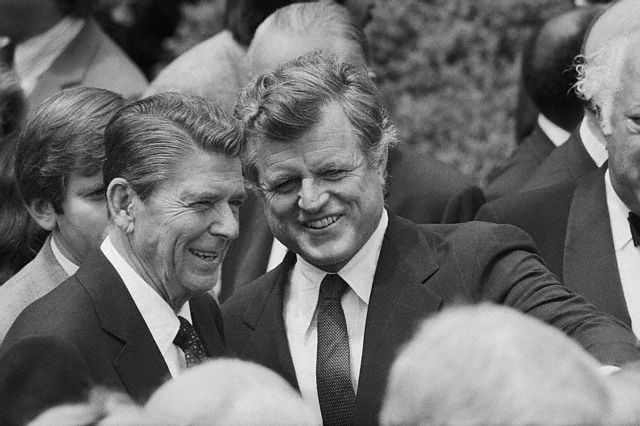 Ted Kennedy w/ Ronald Reagan